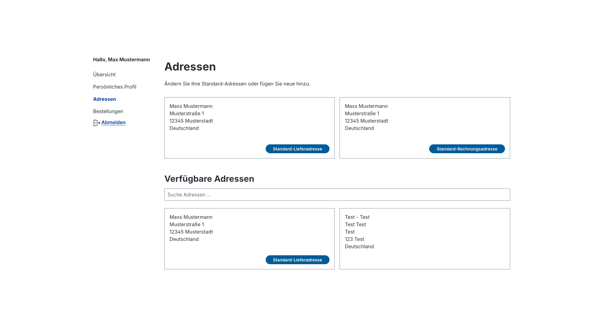 Adressänderungen einschränken